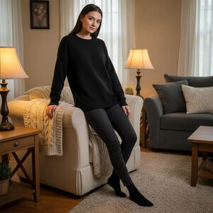 Women's Catherine Malandrino Black Cashmere Crew Neck Sweater M